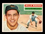 1956 Topps Baseball Card #103 Willie Miranda Baltimore Orioles. EX-MT to NM