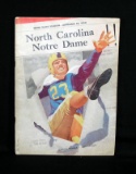 September 1950 North Carolina vs Notre Dame official Game Program at Notre