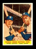 1958 Topps Baseball Card #418  Word  Series Batting Foes Mickey Mantle and