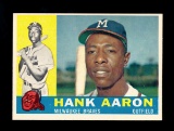 1960 Topps Baseball Card #300 Hall of Famer Hank Aaron Milwaukee Braves. EX