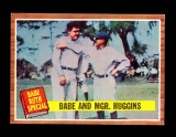 1962 Topps Baseball Card #137 Babe and Manager Huggins. EX to EX-MT+ Condit