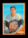 1962 Topps Baseball Card #569 Scarce Short Print Ed Saddowski Los Angeles A