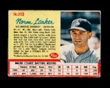 1962 Post Cereal Hand Cut Baseball Card #113 Norm Larker Los Angeles Dodger