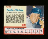 1962 Post Cereal Hand Cut Baseball Card #114 Hall of Famer Duke Snider Los