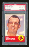 1963 Topps Baseball Card #73 Bobby Bragan Milwaukee Braves. Graded PSA NM-M