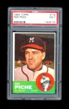 1963 Topps Baseball Card #179 Ron Piche Milwaukee Braves. Graded PSA NM-7 C