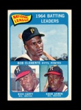 1965 Topps Baseball Card #2 1964 Batting Leaders: Bob Clemente-Rico Carty-H