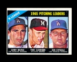 1966 Topps Baseball Card #223 1965 Pitching Leaders Sandy Koufax-Tony Cloni