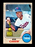 1968 Topps Baseball Card #80 1967 All Star Rookie Hall of Famer Rod Carew M