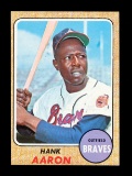 1968 Topps Baseball Card #110 Hall of Famer Hank Aaron Atlanta Braves. NM t