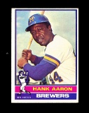 1976 Topps Baseball Card #550 Hall of Famer Hank Aaron Milwaukee Brewers. N