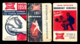 (3) Milwaukee Braves Broadcast Schedules 1956, 1957,1959. Conplete Readable