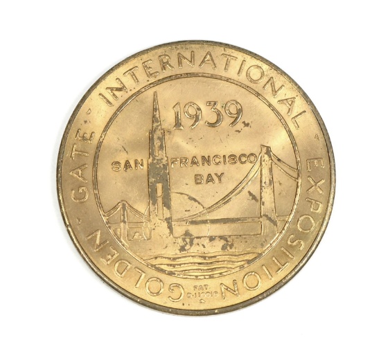 1839-1939 Golden Gate International Exposition Centennial Token. The Golden