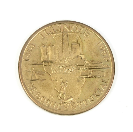 1818-1968 Illinois Sesquicentennial Coin/Token. Founded August 26th 1818.