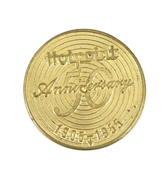 Vintage 1905-1955 Hotpoint 50th Anniversary Spinner Coin/Token. "First with