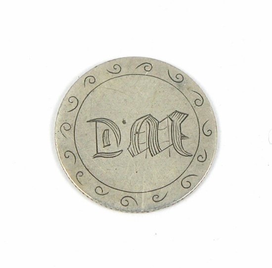 Vintage Love Token Made From Silver Half Dime. Engraved on Front DAJ ??