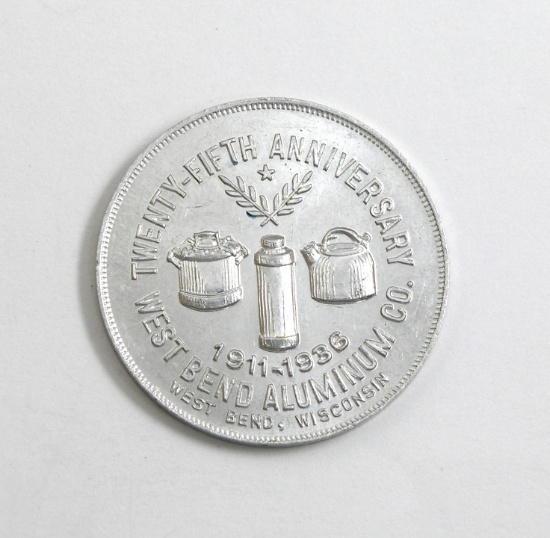 1911-1936 Twenty-Fifth Anniversary West Bend Aluminum Co. Coin/Token. Maker