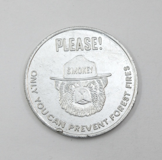 Smokey Bear "Only You Can Prevent Forest Fires" Coin/Token. US Department o