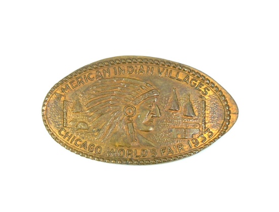 1933 Chicago Words Fair Souvenir Coin/Token. "American Indian Villages".  1