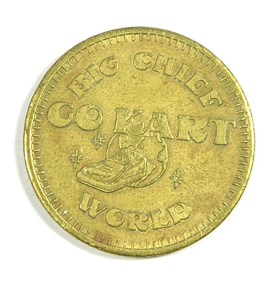 Wisconsin Dells, Wisc. "Big Chief World" GO KART Coin/Token. No Cash Value.