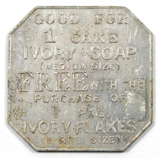 Vintage Procter & Gamble Ivory Soap/Ivory Flake 182-AF Square Aluminum Coin