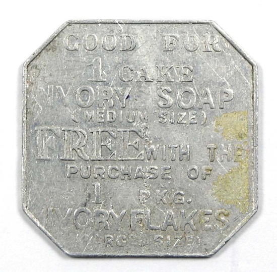 Vintage Procter & Gamble Ivory Soap/Ivory Flake 182-AF Square Aluminum Coin