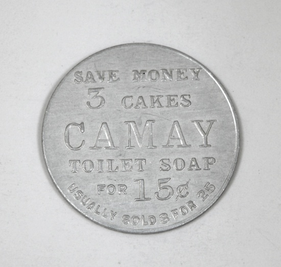 Vintage Procter & Gamble Camay Toilet Soap 151-BF Aluminum Coin/Token.  Sav