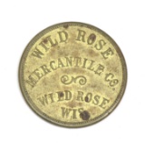 Vintage Wild Rose Mercantile Co. Wild Rose Wis. Coin/Token. Good For $0.50