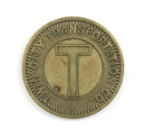 Vintage Twin City Transportation Co. Token. Good For One Fare Marinette, Wi