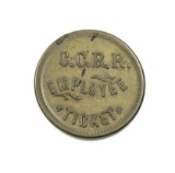 Rare Vintage C.C.R.R. (Cream City Rail Road) Employee Ticket Token. Milwauk