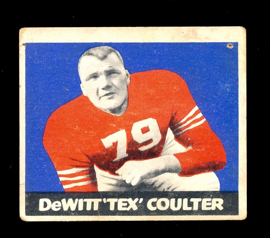 1948 Leaf Football Card #42 DeWitt Coulter New York Giants.  Has Pin Hole V