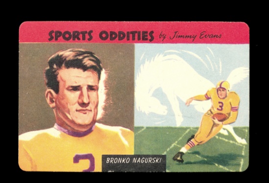 1954 Jimmy Evans Football Card #26 Hall of Famer Bronko Nagurski Chicago Be