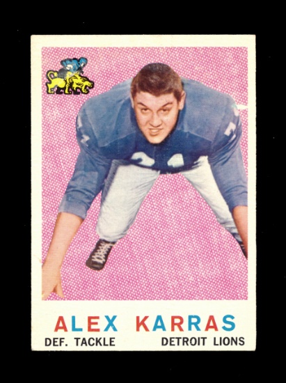 1959 Topps ROOKIE Football Card #103 Rookie Alex Karras Detroit Lions. EX/M