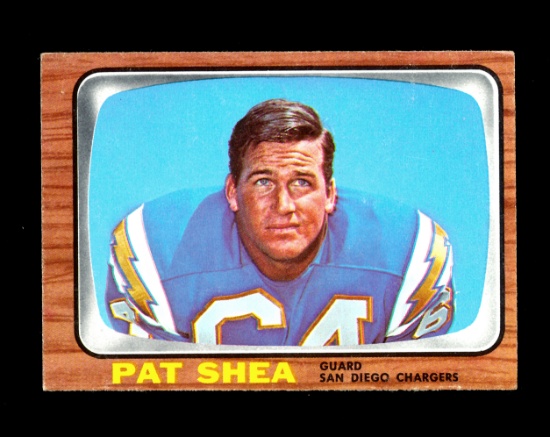 1966 Topps Football Card #130 Pat Shea San Diego Chargers. EX/MT Condition.