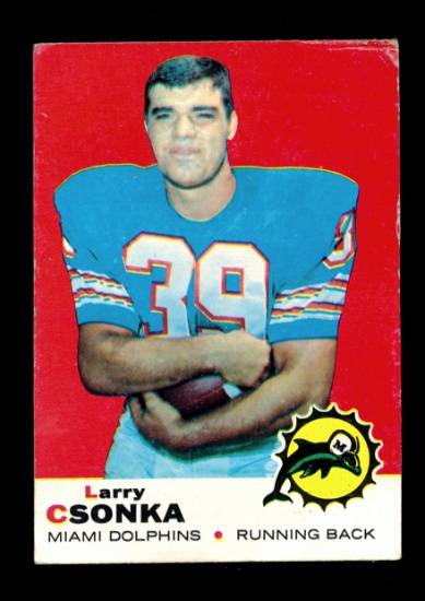 1969 Topps ROOKIE Football Card #120 Rookie Hall of Famer Larry Csonka Miam