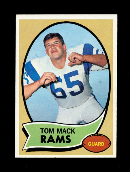 1970 Topps ROOKIE Football Card #151 Rookie Hall of Famer Tom Mack Los Ange