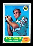 1968 Topps ROOKIE Football Card #196 Rookie Hall of Famer Bob Griese Miami