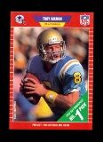 1989 Pro Set ROOKIE Football Card #490 Rookie Hall of Famer Troy Aikman Dal