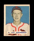 1949 Bowman Baseball Card #111 Hall of Famer Al Schoendienst St Louis Cardi