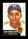 1953 Topps Baseball Card #185 Jim Pendleton Milwaukee Braves. EX/MT Conditi