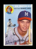 1954 Topps Baseball Card #30 Hall of Famer Ed Mathews Miwaukee Braves. EX/M