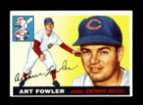 1955 Topps Baseball Card #3 Art Fowler Cincinnati Redlegs. Crease Reverse E