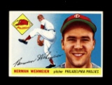1955 Topps Baseball Card #29 Herman Wehmeier Philadelphia Phillies EX/MT+ C