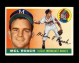 1955 Topps Baseball Card #117 Mel Roach Milwaukee Braves NM+ Condition