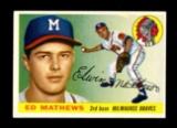 1955 Topps Baseball Card #155 Hall of Famer Ed Mathews Milwaukee Braves EX/