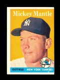 1958 Topps Baseball Card #150 Hall of Famer Mickey Mantle New York Yankees