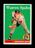 1958 Topps Baseball Card #270 Warren Spahn Milwaukee Braves NM+ Condition