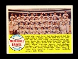 1958 Topps Baseball Card #377 Milwaukee Braves Team NM Off Center Condition