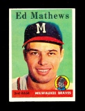 1958 Topps Baseball Card #440 Hall of Famer Ed Mathews Milwaukee Braves NM