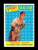 1958 Topps Baseball Card #498 All Star Hall of Famer Warren Spahn Milwaukee